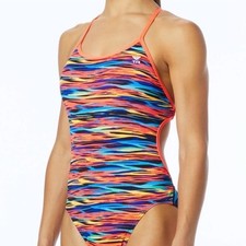 NWT TYR Multicolor Bonzai CROSSCUTFIT Tieback Swimsuit Sz 32 8 Medium WTCBZ7A