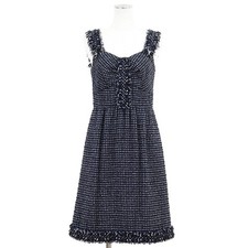 Chanel Tweed Dress Cashmere Blend Size 38 Chest 19.7 in Length 39.4 in