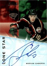 2001-02 STADIUM CLUB LONE STAR SIGNATURE MARIAN GABORIK AUTO MINNESOTA WILD