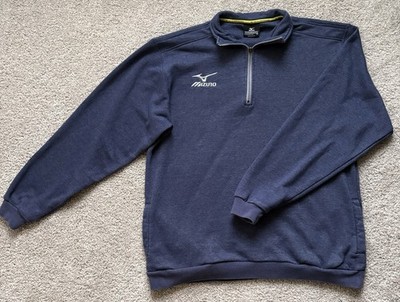 Mizuno Navy Blue Performance 1/4 Zip Mock Neck Pullover Sweatshirt Men's XL