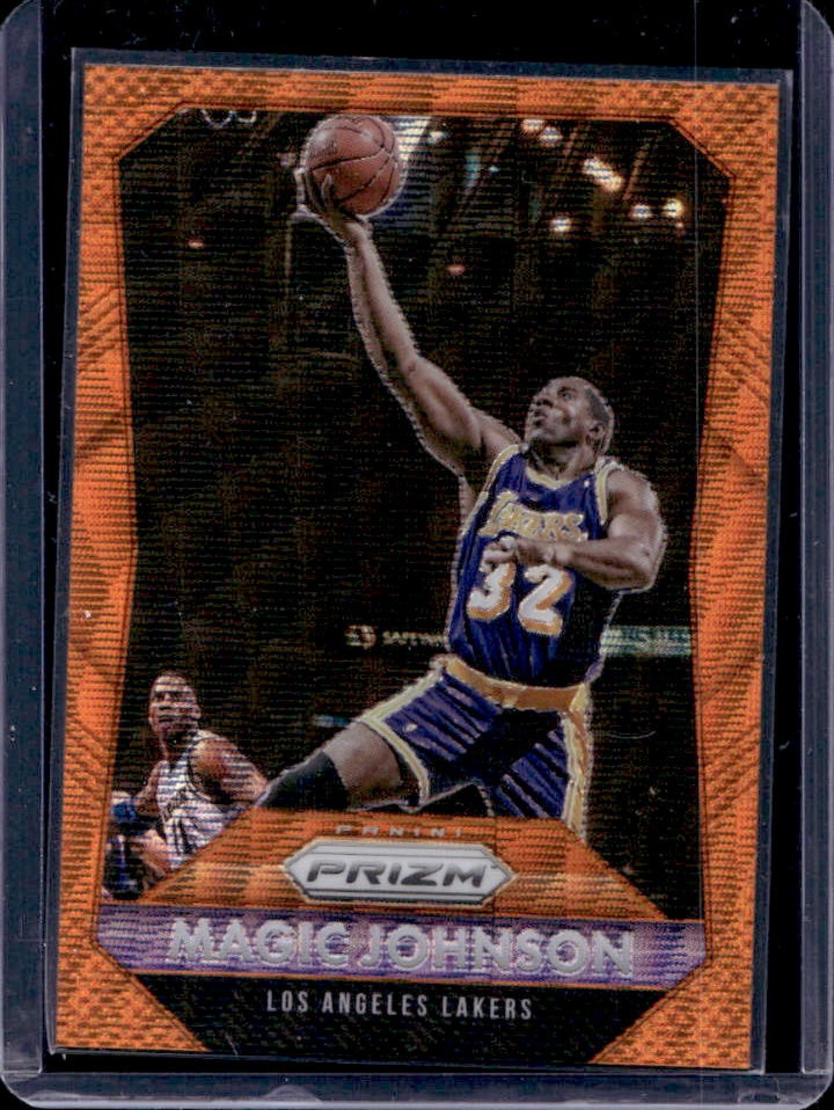2015-16 Panini Prizm Magic Johnson Orange Wave Prizm #248 Lakers
