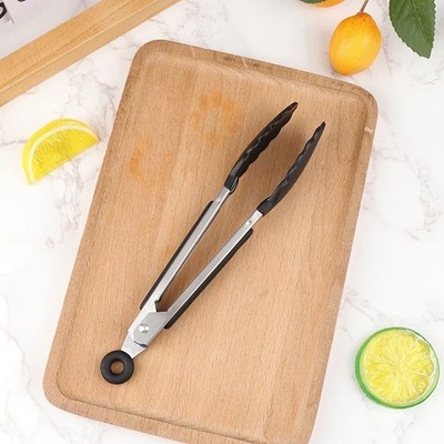 Silicone BBQ Grilling Tong Kitchen Cooking Salad Bread Serving Tong Non-Stick Ba