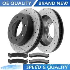 Front Disc Brake Rotors Brake Pads for GMC Savana Chevy Silverado Sierra 8 Lugs