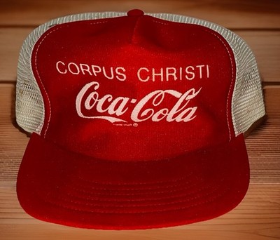Vintage 1980s Corpus Christi Texas Coca-Cola Trucker Snapback Hat Mesh RARE