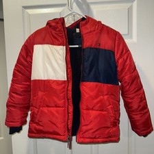 Boys Tommy Hilfiger Size 7 Winter Jacket Red White And Blue