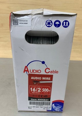 Satmaximum 906841 16AWG 2-Conductor Speaker Audio Cable White - 500ft