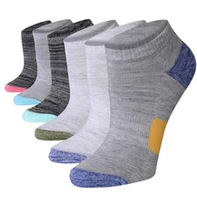 Tipi Toe Womens 6 Pack Athletic Cushioned Sports LowCut/Ankle Socks