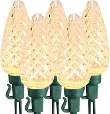 Warm White Christmas Lights - 33Ft, 50 LED C9 Connectable Indoor/Outdoor Xmas St