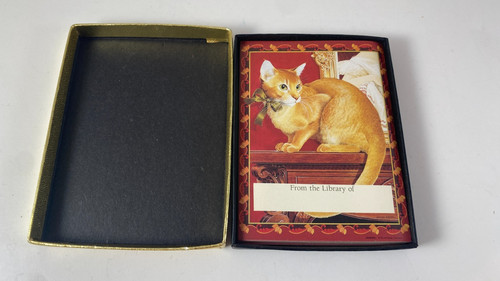 Vintage Orange Cat Bookplates Antioch 24 Self Adhesive Ex Libris Boxed
