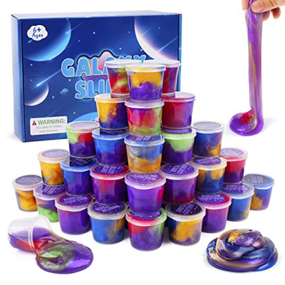 48er Pack Fluffy Galaxy Slime Kit für Kinder, Mini Ostern Schleim Party Geschenk Geschenke,