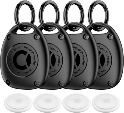 4Pack WaterProof Airtag Keychain Holder Case Tag Holder Cover for Backpack, Keys