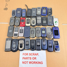 Lot of 35 Mixed Model flip phones For SCRAP, PARTS ONLY