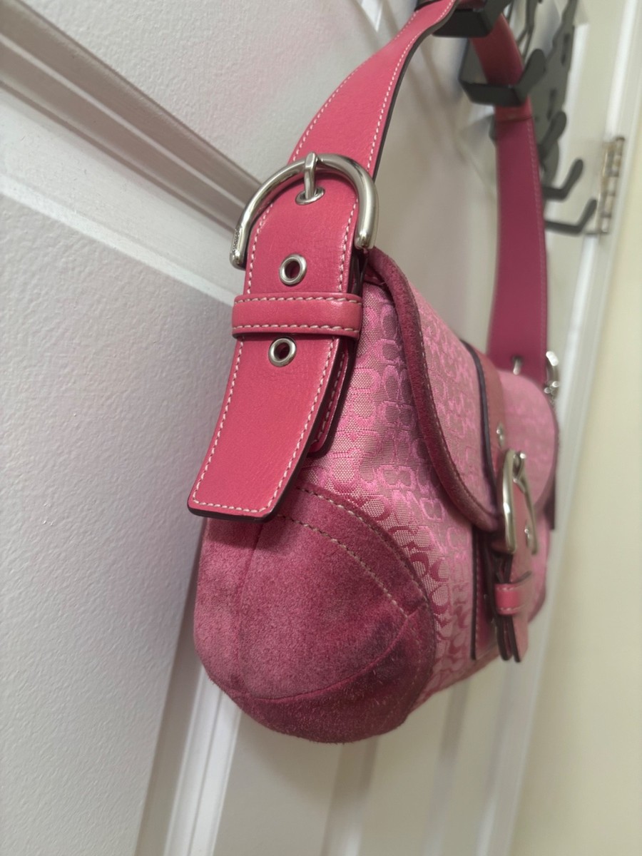 RARE Coach Vintage Pink Monogram Soho Y2k Signature C Leather