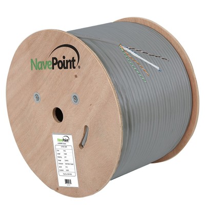 CAT6A Cable CMR Copper Riser UTP 23 AWG 500 MHz  Ethernet - 1000 Ft Grey Bulk