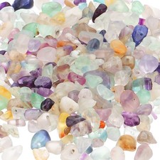 Chip Stone Natural Rock Beads, 400pcs, Clear/Purple