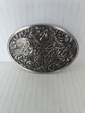 Pony Girl Metal Mustang Belt Buckle Ford Official Licensed Product Textured 