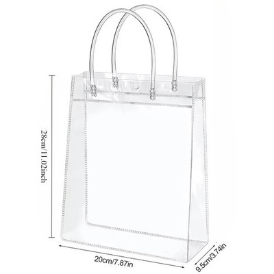 10/20 Stück transparente Geschenktüten mit Griff Hochzeit Party Süßigkeiten Verpackung Tragetasche