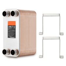 Uimoso 80 Plate Heat Exchanger 4*1-1/4" MNPT Ports 5"x 12" Brazed 316L St. Steel