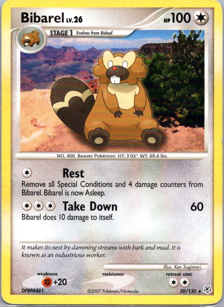 Pokemon TCG Bibarel 20/130 Diamond Pearl LP