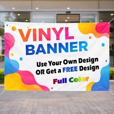 Personalized Custom 13oz Vinyl Banner Printing Indoor-Outdoor Event-FREE DESIGN