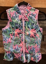 Girls Lilly Pulitzer Melanie Puffer Quilted Reversible Vest Size L B3