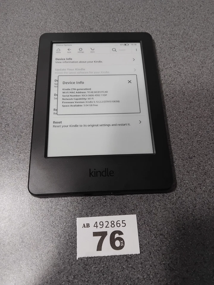 Amazon Kindle - 7th Generation - WP63GW - No Ads - Image 4 of 4