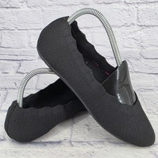 Skechers Cleo Sport What a Flex Women Sz 8 Black Knit Fabric Ballet Flats 158343