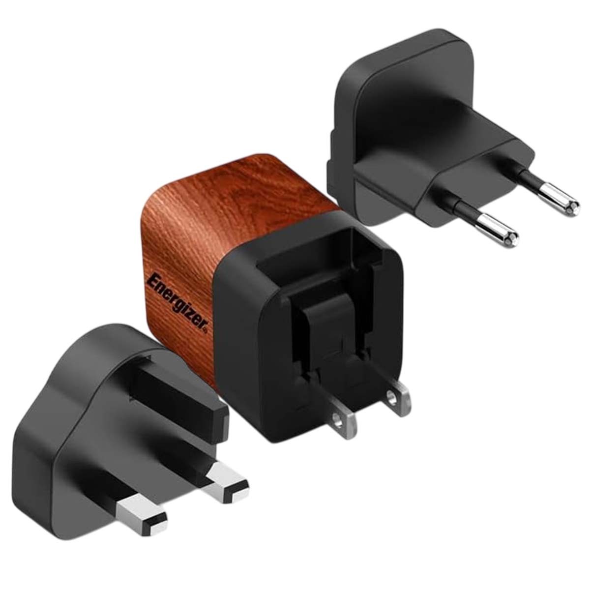 Chargeur GaN 20W Energizer ultra rapide USB-C avec fiches amovibles EU US UK