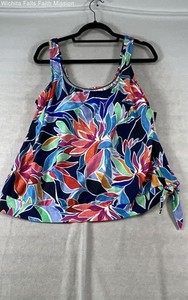 Maxine of Hollywood Women's Floral Jungle Vines Blouson Tankini Top NWT Sz 18W