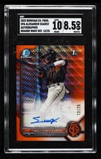 2022 Bowman Chrome Orange Wave Refractor 13/25 Alexander Suarez SGC 8.5 Auto c7r