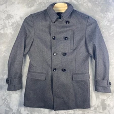 Rodd & Gunn Men Grey Double Breasted Wool Mix Peacoat Jacket Sz M Woven in Italy