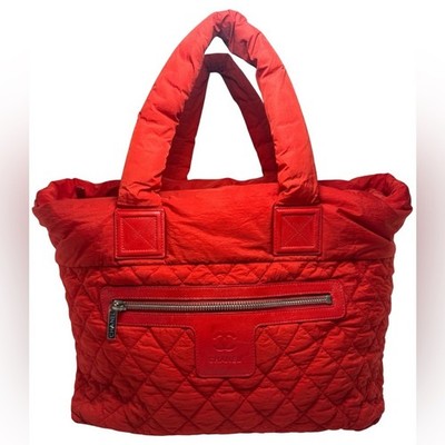 Chanel Coco Cocoon Tote Bag Red Nylon