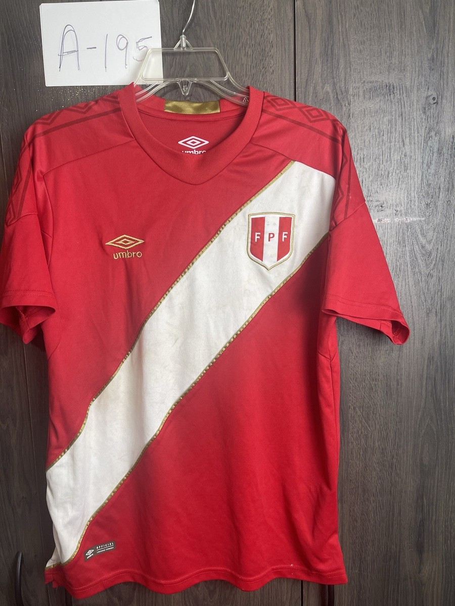 Umbro Peru World Cup Away Soccer Jersey Adult Medium Red Shirt | eBay