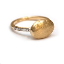 Marco Bicego Nuovo Anello Donna Siviglia Ovale Soffiato in Oro 18K Diamante 7,25