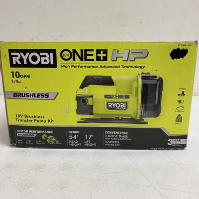 #ad Ryobi ONE HP 18V Transfer Pump W 2 Ah Battery and Charger Cordless RY20WP182K $159.99