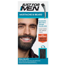 Just For Men Easy Brush In Mustache Beard Color, Real Black M-55