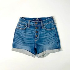 Holister Women's High-Waisted Denim Shorts 26 - Unique Vintage Style