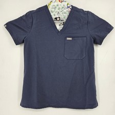 Figs Scrub Top Womens Small Catarina One Pocket Space Navy Healthcare Uniforms
