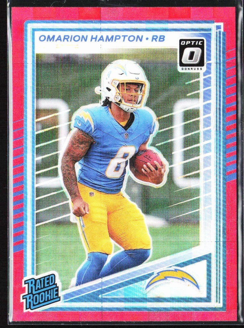 2025 Donruss Optic Rated Rookies Preview Red Pandora Omarion Hampton RC #303