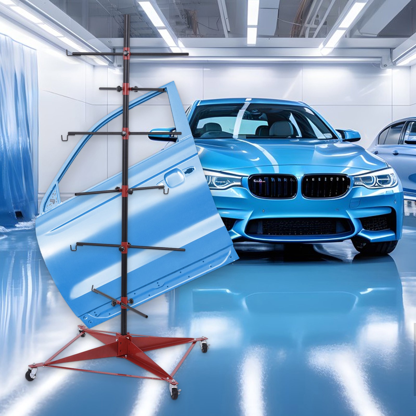 47'' Auto Body Door Bumper Fender Panel Tree Paint Stand Holder Hang Hood Stand