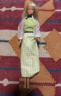 Vtg 1960's BLONDE 1966 MATTEL Barbie Green Summer Dress Bendable Legs Korea 21