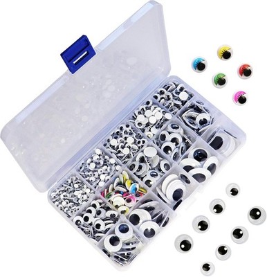 1221 Pieces Wiggle Googly Eyes Self Adhesive Classic & Assorted Colors 