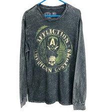 Affliction American Customs Longsleeve SIZE LARGE Skull Wings Y2K Made in USA