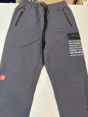 RIOT GAMES VALORANT ''DEFY THE LIMITS'' Gray Zippered Elastic Track Pants Joggers