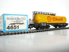 Märklin H0 4651 Kesselwagen mit Bremserbühne "Shell",  im Karton aus 1978