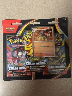 Pokemon x1 Chaos Rising (ME04) 3 Pack Blister Factory Sealed Charmelon Promo
