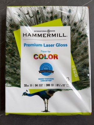 Hammermill Premium Laser Gloss COLOR 32lbs. 94 Brightness, 300 sheets