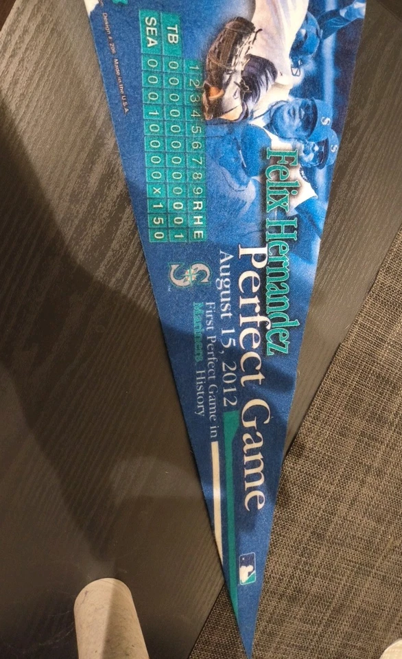 Seattle Mariners Felix Hernandez Perfect Game Wincraft 30x12 Pennant - Image 3 of 4