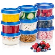 8 oz Freezer Storage Containers with Twist Top Lids, 10 Pack