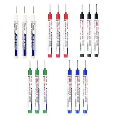 Long Head Deep Hole Marker Pens, 15PCS Long Nib Marker 20mm Quick Dry Waterproof